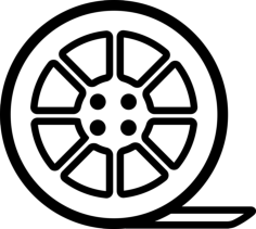 Cinema Film Strip Roll Outline Svg Vector, Free Vectors File